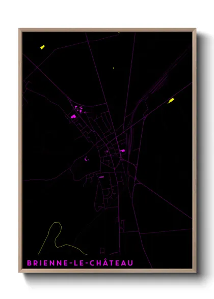 Une affiche de carte sur Brienne-le-Château