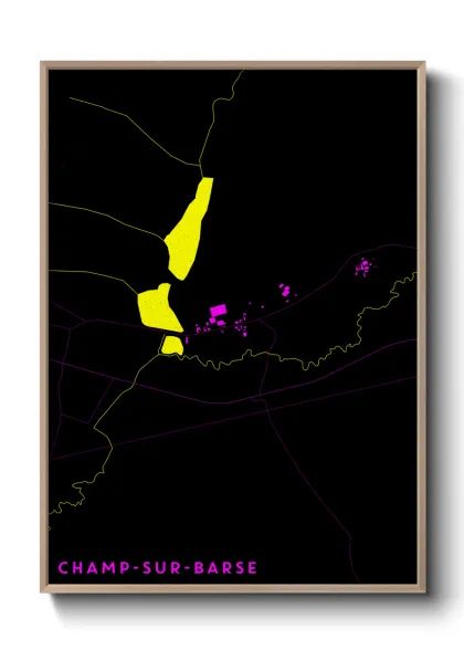 Une affiche de carte sur Champ-sur-Barse