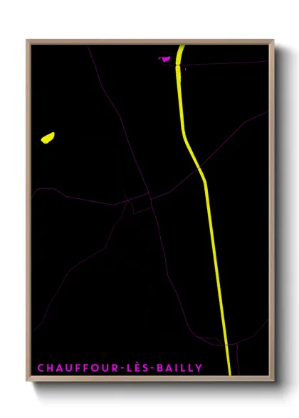 Une affiche de carte sur Chauffour-lès-Bailly