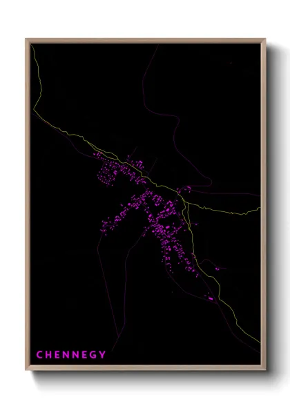 Une affiche de carte sur Chennegy