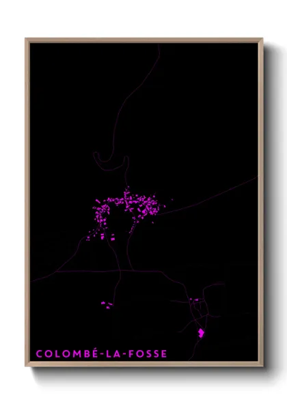 Une affiche de carte sur Colombé-la-Fosse