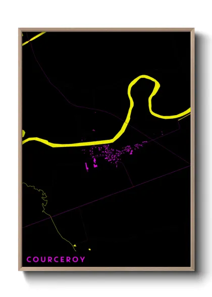 Une affiche de carte sur Courceroy