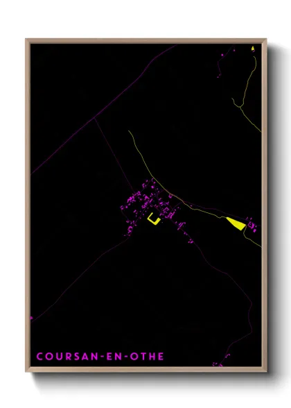 Une affiche de carte sur Coursan-en-Othe