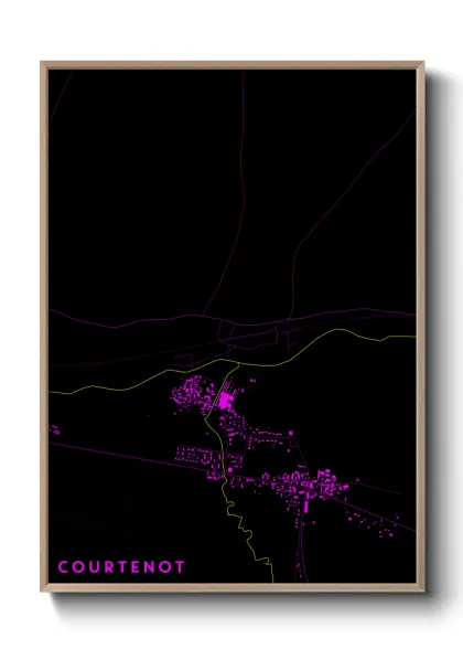 Une affiche de carte sur Courtenot