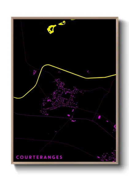 Une affiche de carte sur Courteranges