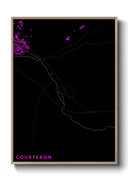 Une affiche de carte sur Courteron