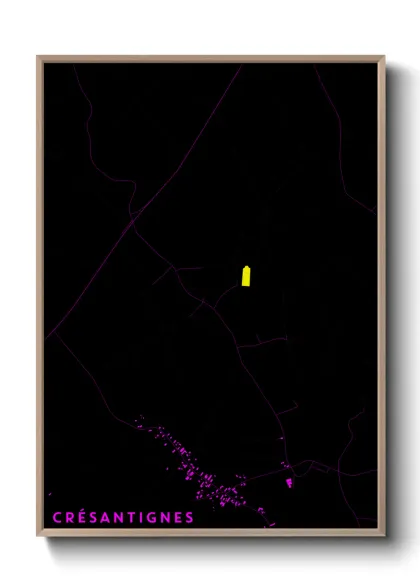 Une affiche de carte sur Crésantignes