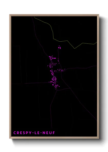 Une affiche de carte sur Crespy-le-Neuf