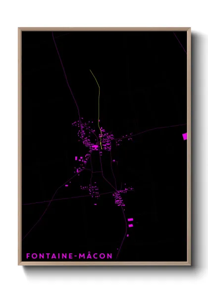 Une affiche de carte sur Fontaine-Mâcon