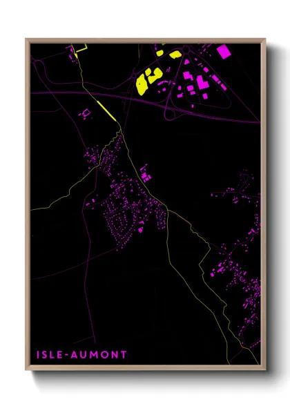 Une affiche de carte sur Isle-Aumont
