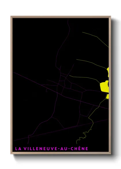 Une affiche de carte sur La Villeneuve-au-Chêne