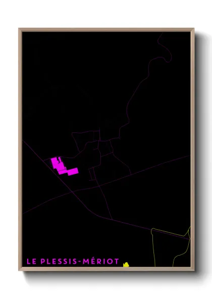 Une affiche de carte sur Le Plessis-Mériot