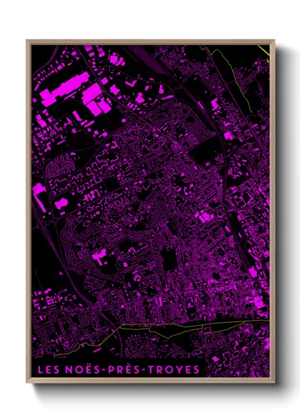 Une affiche de carte sur Les Noës-près-Troyes