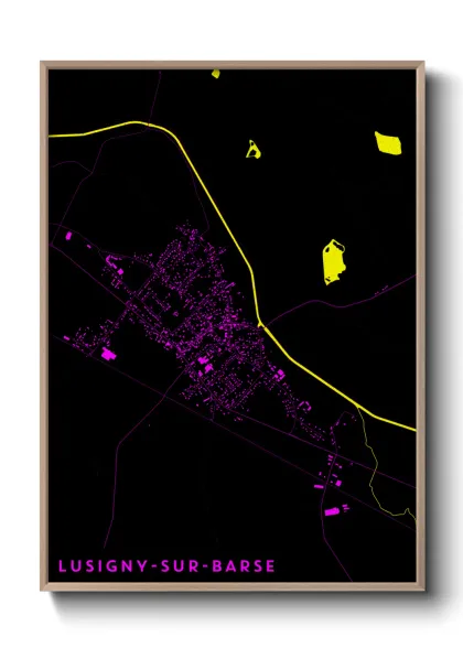 Une affiche de carte sur Lusigny-sur-Barse