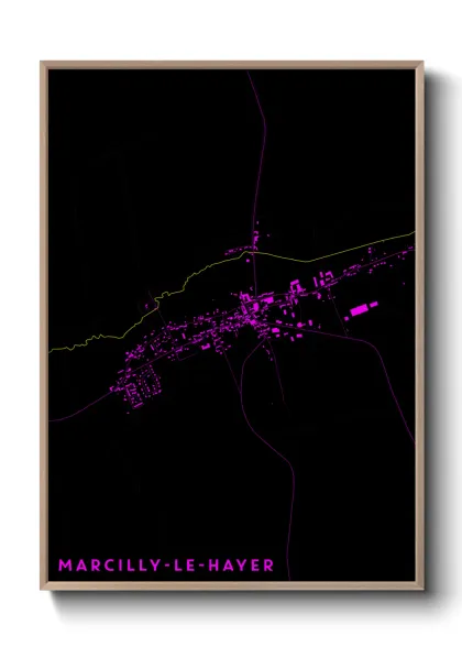 Une affiche de carte sur Marcilly-le-Hayer