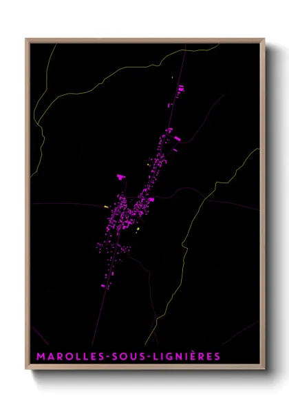 Une affiche de carte sur Marolles-sous-Lignières