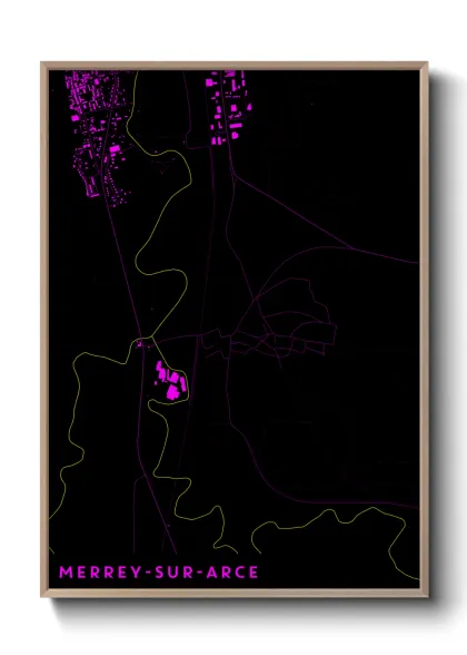 Une affiche de carte sur Merrey-sur-Arce