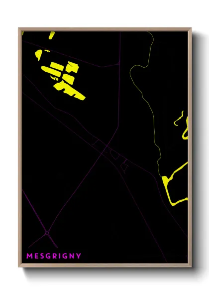 Une affiche de carte sur Mesgrigny