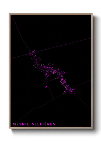 Une affiche de carte sur Mesnil-Sellières