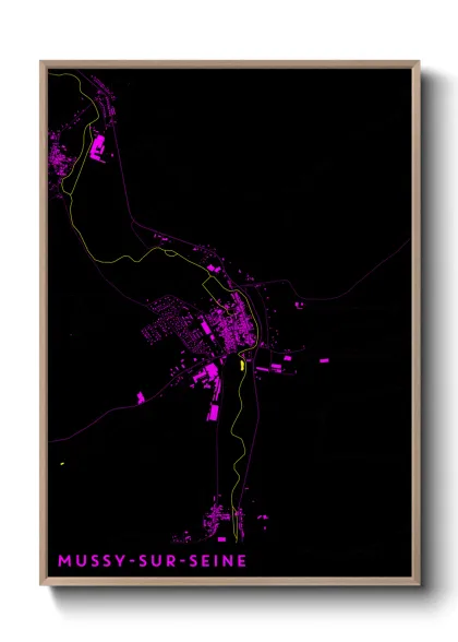 Une affiche de carte sur Mussy-sur-Seine