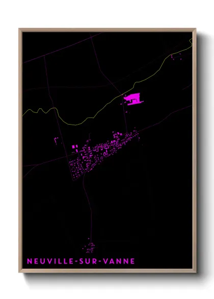 Une affiche de carte sur Neuville-sur-Vanne