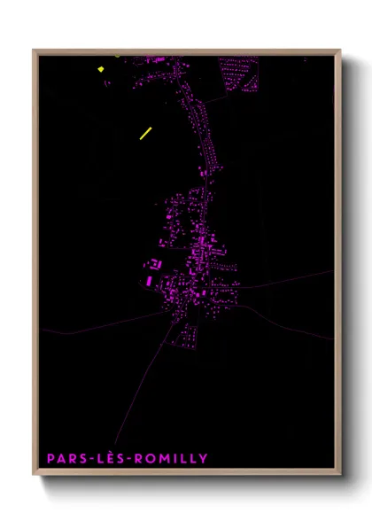 Une affiche de carte sur Pars-lès-Romilly