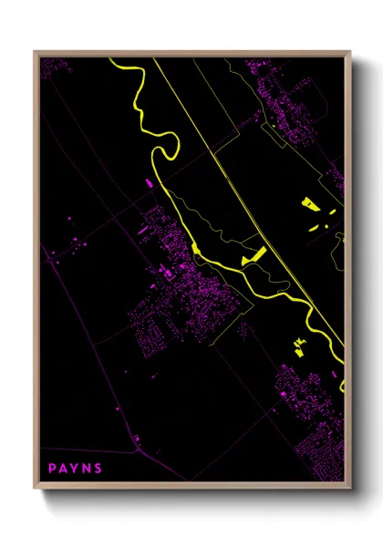 Une affiche de carte sur Payns