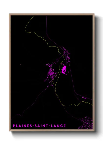 Une affiche de carte sur Plaines-Saint-Lange