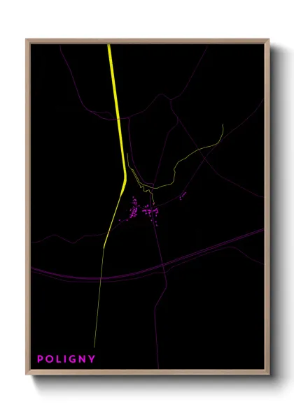 Une affiche de carte sur Poligny
