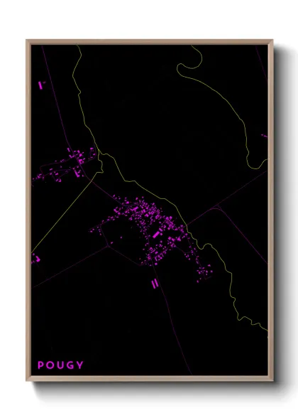 Une affiche de carte sur Pougy