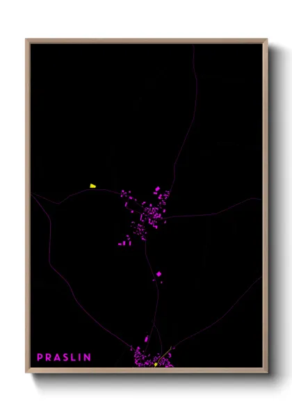 Une affiche de carte sur Praslin