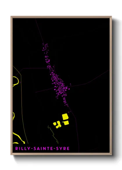 Une affiche de carte sur Rilly-Sainte-Syre