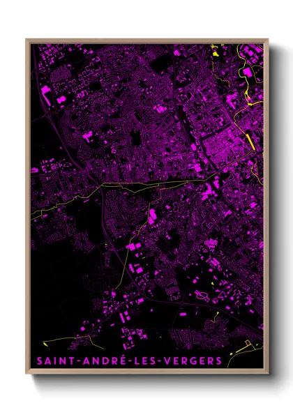 Une affiche de carte sur Saint-André-les-Vergers