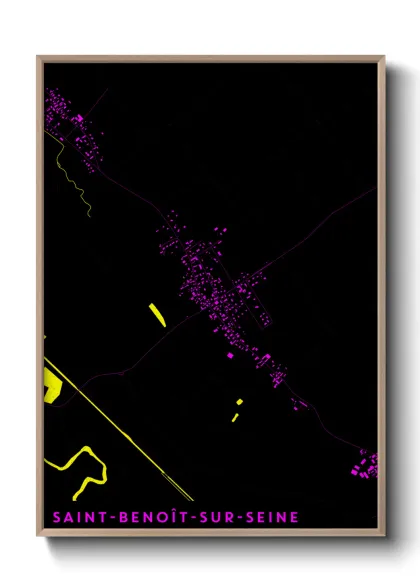 Une affiche de carte sur Saint-Benoît-sur-Seine