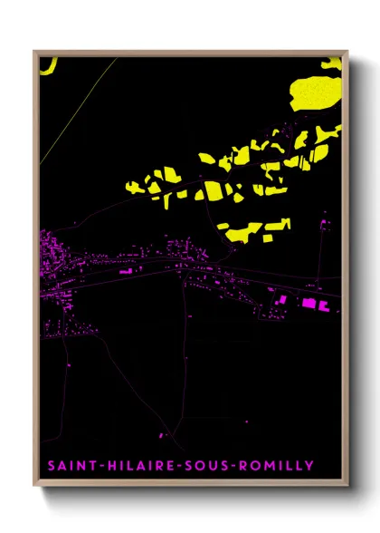 Une affiche de carte sur Saint-Hilaire-sous-Romilly