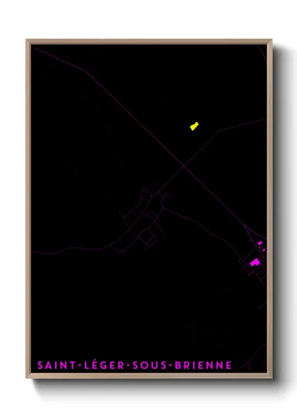 Une affiche de carte sur Saint-Léger-sous-Brienne