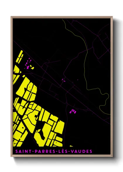 Une affiche de carte sur Saint-Parres-lès-Vaudes