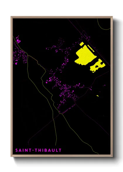 Une affiche de carte sur Saint-Thibault