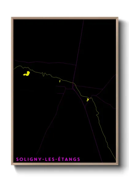 Une affiche de carte sur Soligny-les-Étangs