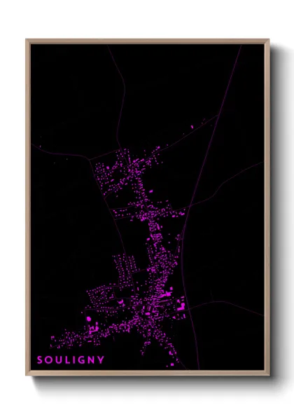 Une affiche de carte sur Souligny