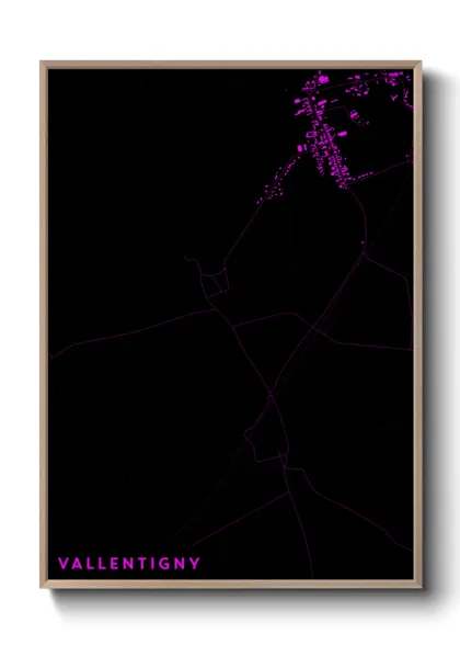 Une affiche de carte sur Vallentigny