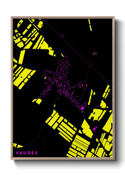 Une affiche de carte sur Vaudes