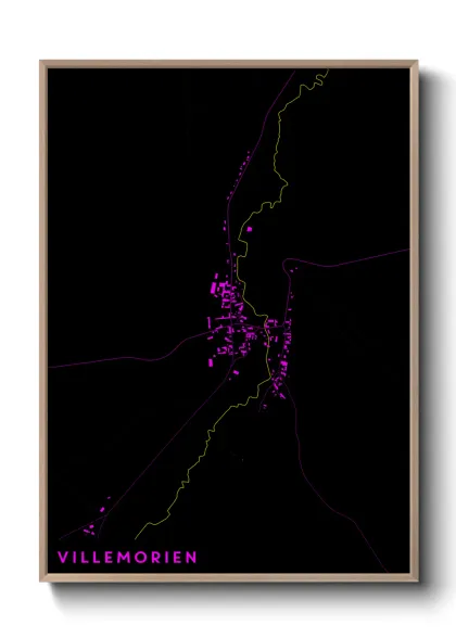 Une affiche de carte sur Villemorien