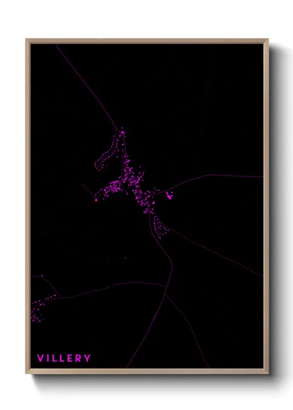 Une affiche de carte sur Villery