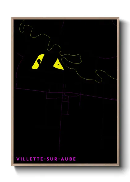Une affiche de carte sur Villette-sur-Aube