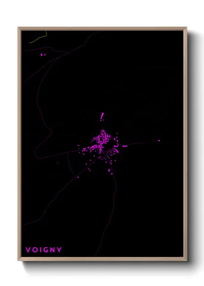 Une affiche de carte sur Voigny