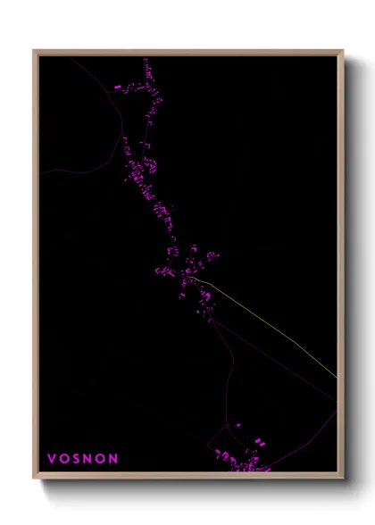 Une affiche de carte sur Vosnon