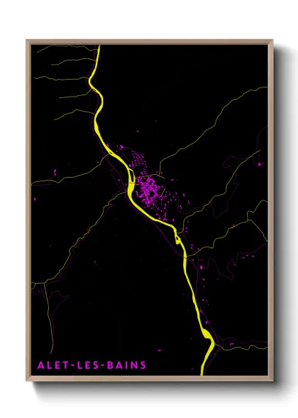 Une affiche de carte sur Alet-les-Bains