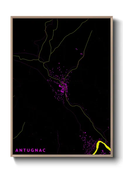 Une affiche de carte sur Antugnac