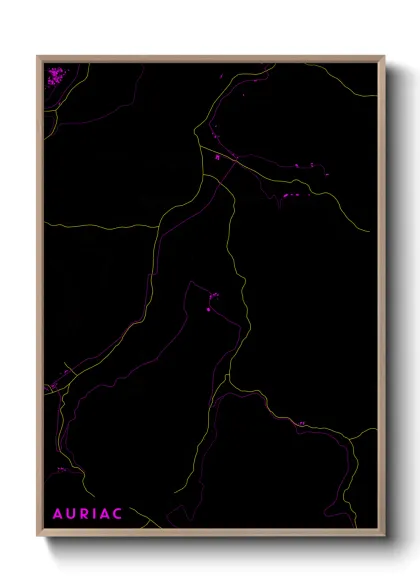 Une affiche de carte sur Auriac